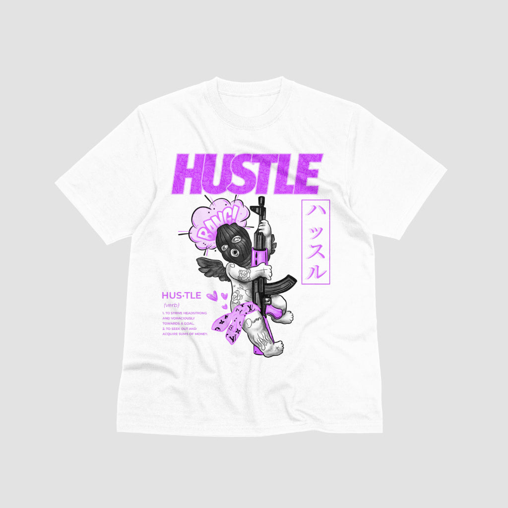 Hustle Angel White T-Shirt