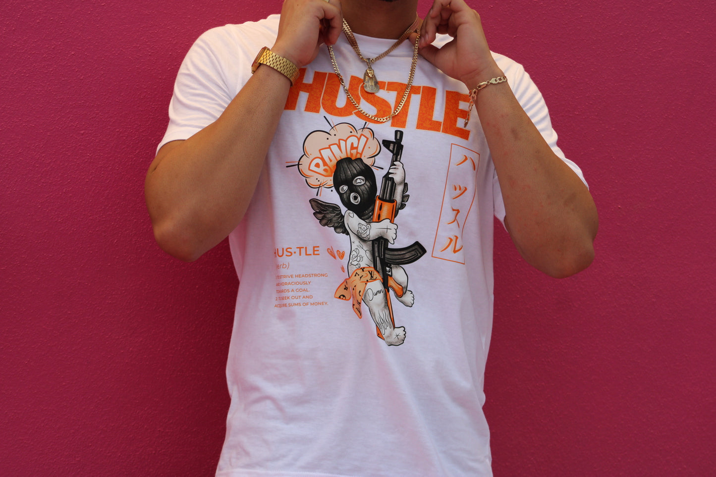 Hustle Angel White T-Shirt